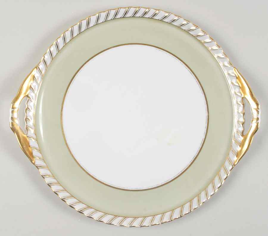 Celadonia Green Handled Cake Plate by Franconia-Krautheim & Adelburg-1
