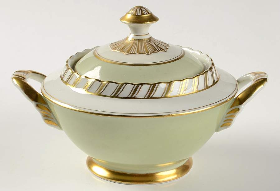 Celadonia Green Sugar Bowl & Lid by Franconia-Krautheim & Adelburg-1