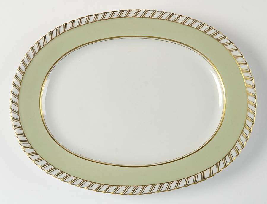 Celadonia Green 12" Oval Serving Platter by Franconia-Krautheim & Adelburg-1