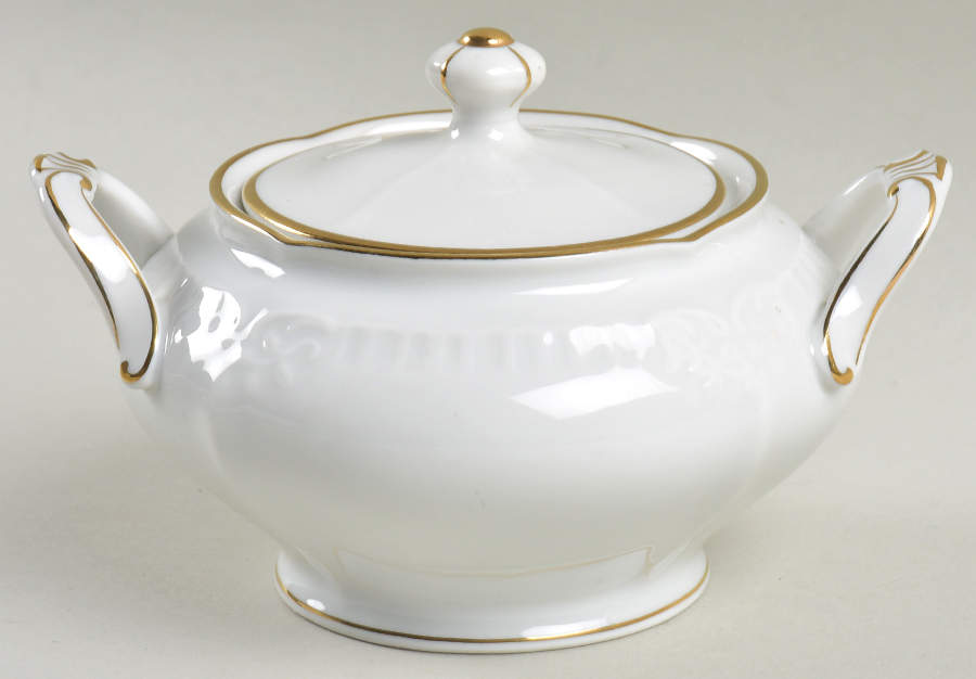 Crest Sugar Bowl & Lid by Franconia-Krautheim & Adelburg-1
