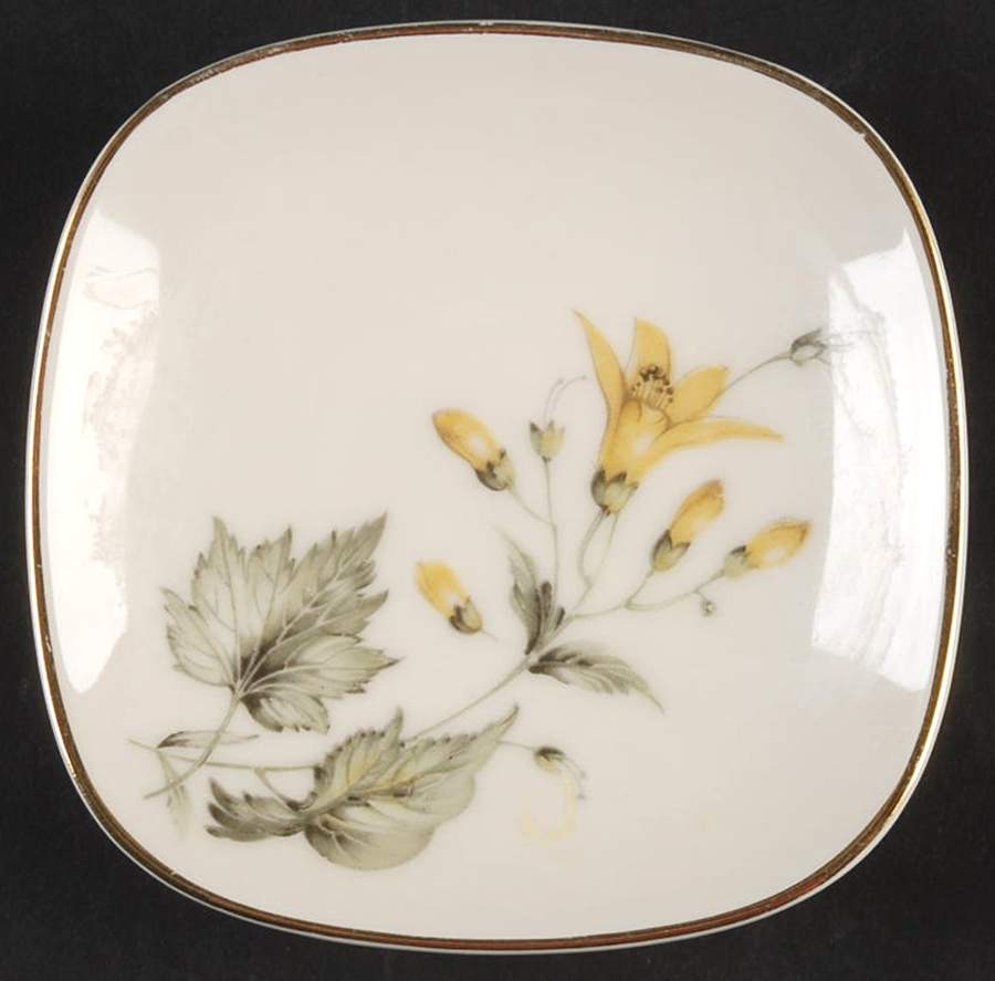 Forsythia (Gold Trim) Butter Pat by Franconia-Krautheim & Adelburg-1
