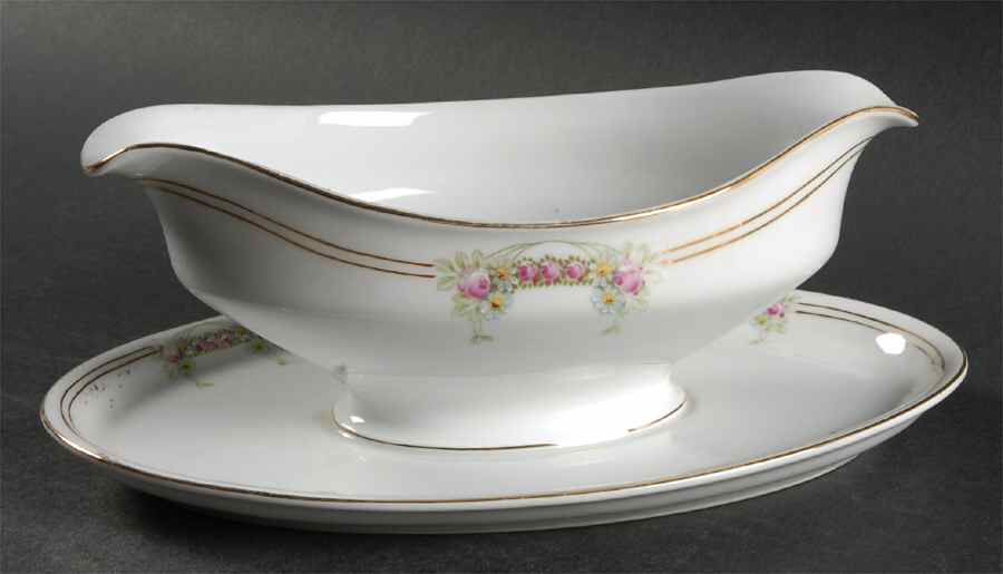 Princess Gravy Boat with Attached Underplate by Franconia-Krautheim & Adelburg-1