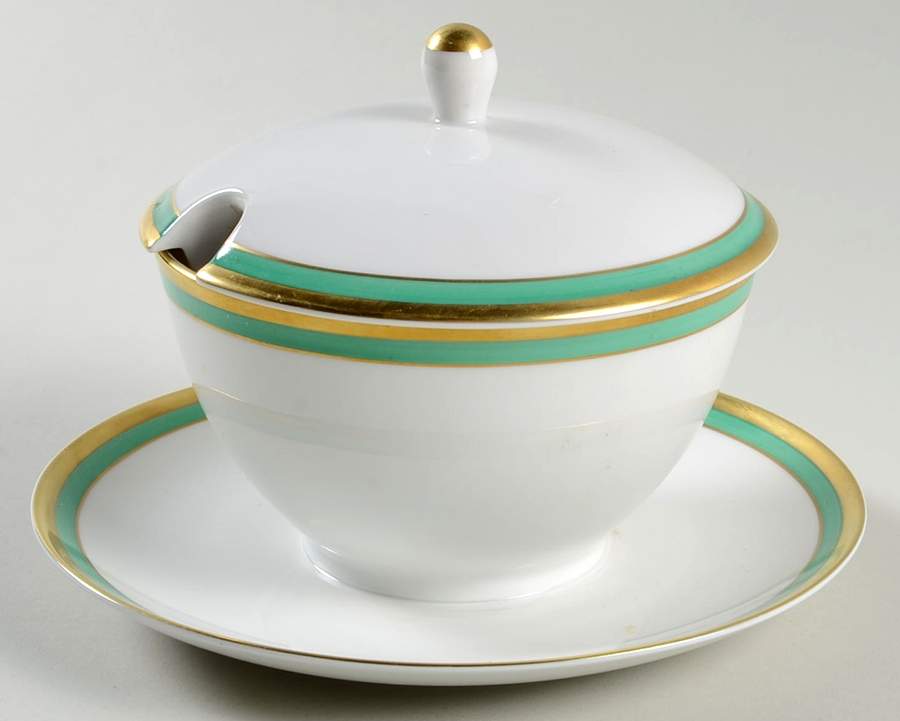Sherwood Gravy Boat w/Attached Underplate & Lid by Franconia-Krautheim & Adelburg-1