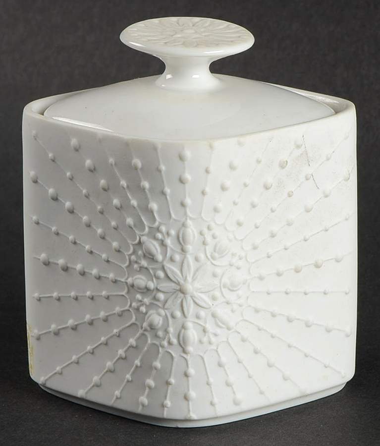 White Dimensions Mini Sugar Bowl & Lid by Franconia-Krautheim & Adelburg-1