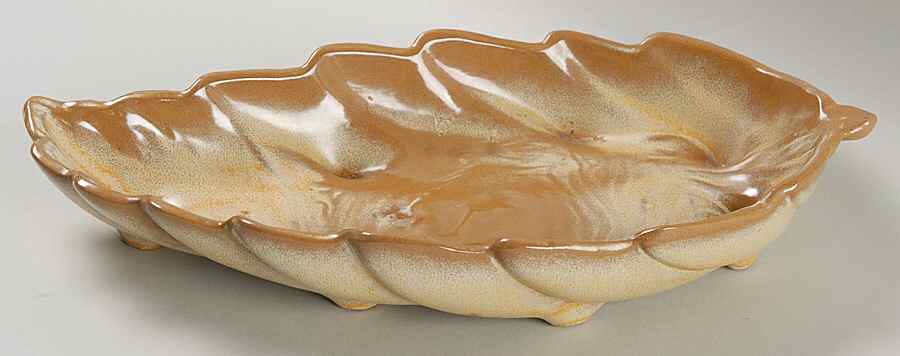 Wagon Wheel Desert Gold 12" Leaf Dish by Frankoma-1