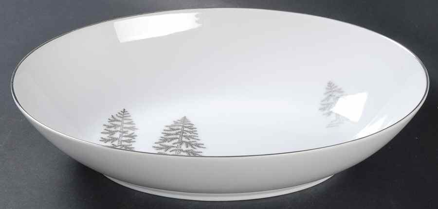 Silver Tree (Coupe) 10" Oval Vegetable Bowl by Fukagawa-1