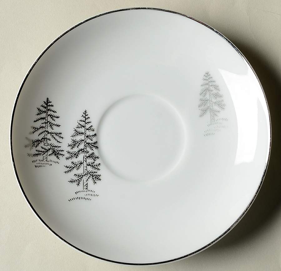 Silver Tree (Coupe) Saucer for Flat Cup by Fukagawa-1