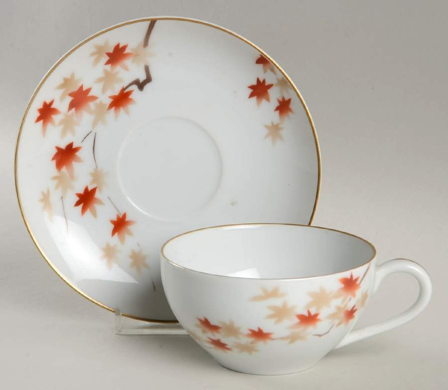719 Flat Cup & Saucer Set by Fukagawa-1