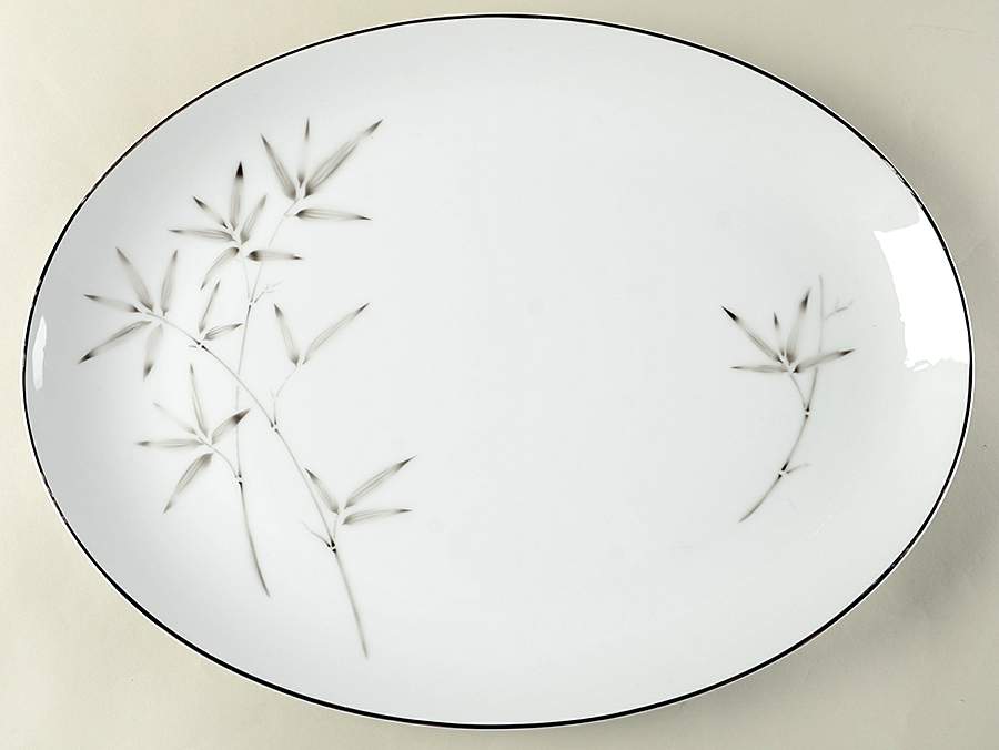 Bamboo 16" Oval Serving Platter by Fukagawa-1
