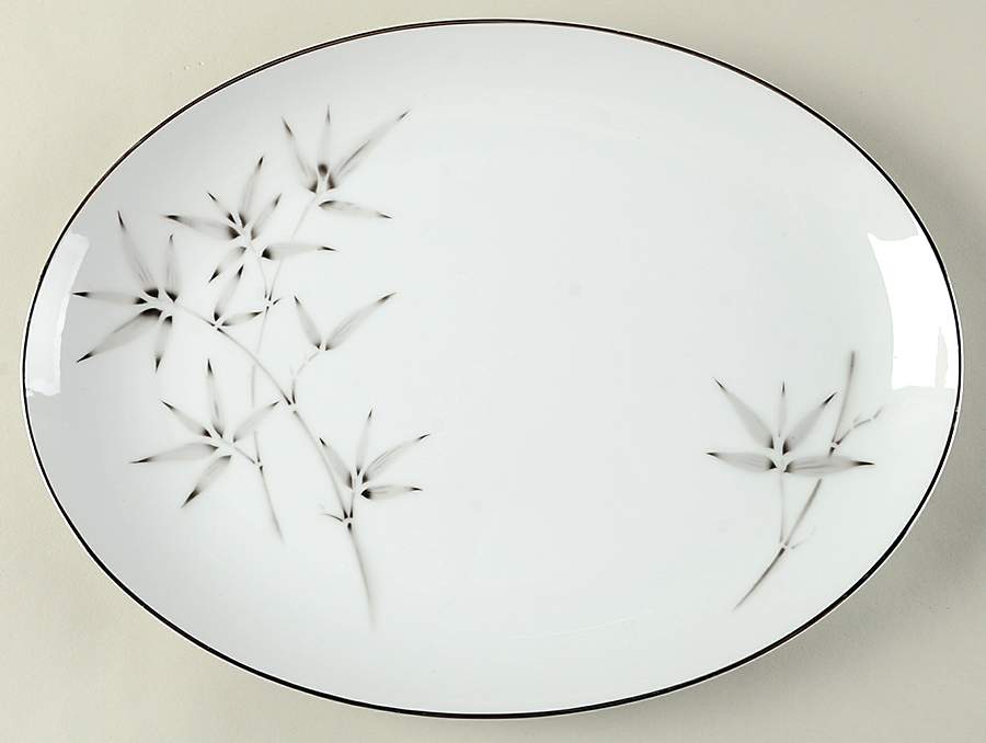 Bamboo 12" Oval Serving Platter by Fukagawa-1