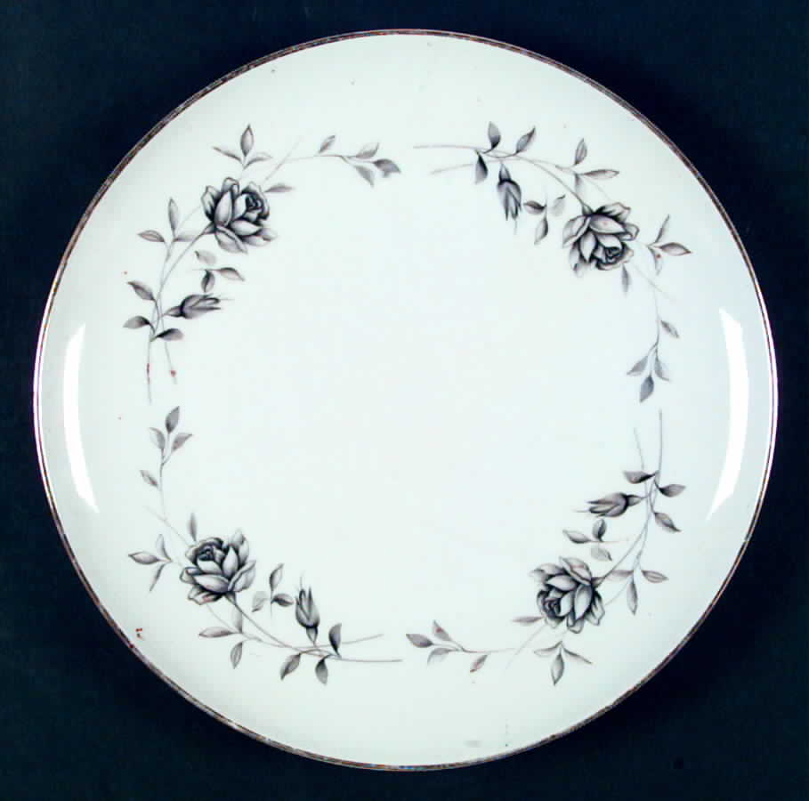 Black Rose Dinner Plate by Fukagawa-1