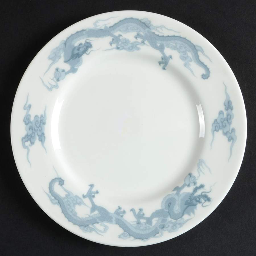 Dragon Blue and Gray Bread & Butter Plate by Fukagawa-1
