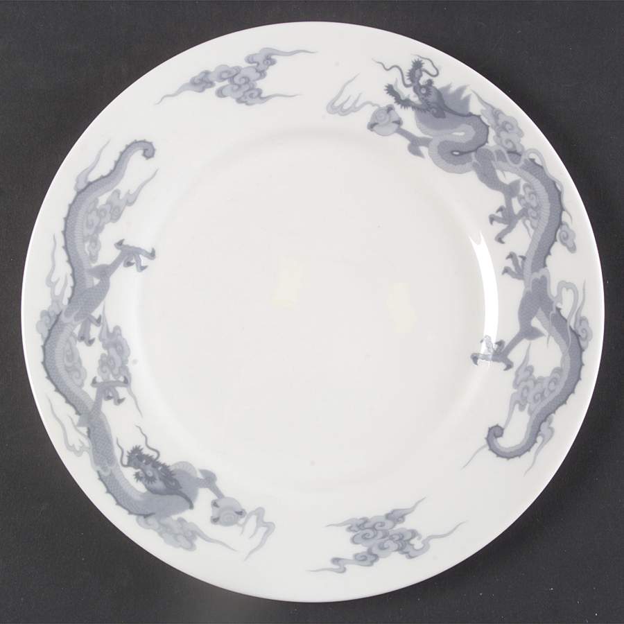 Dragon Blue and Gray Salad Plate by Fukagawa-1