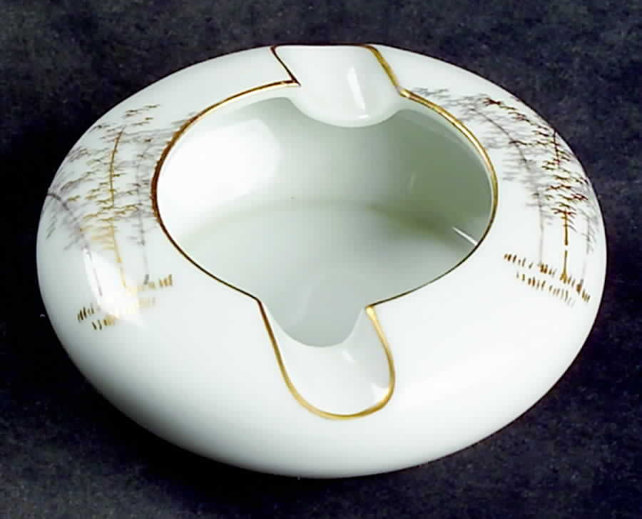 Gold Bamboo 6" Ashtray by Fukagawa-1