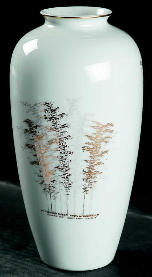Gold Bamboo 9" Vase by Fukagawa-1