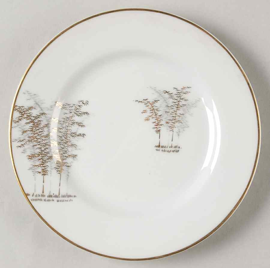 Gold Bamboo Bread & Butter Plate by Fukagawa-1