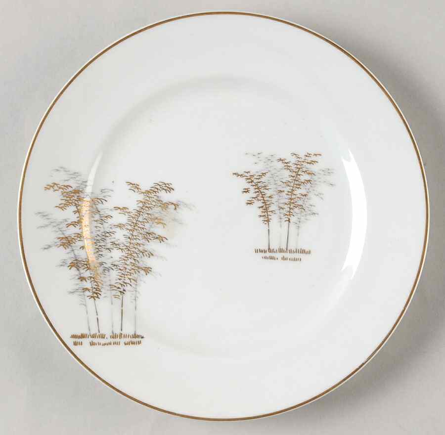 Gold Bamboo Bread & Butter Plate by Fukagawa-1