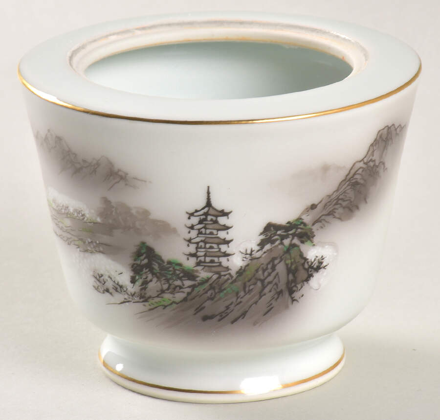 Landscape Mini Sugar Bowl No Lid by Fukagawa-1