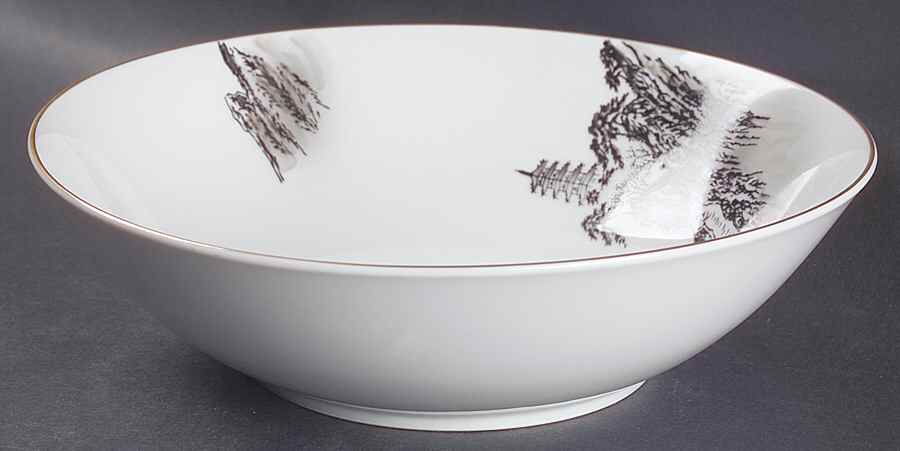 Landscape 10" Round Vegetable Bowl by Fukagawa-1