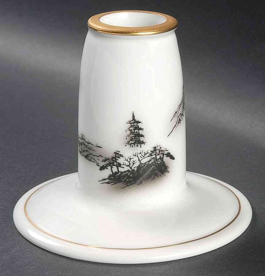 Landscape Single Light Candlestick by Fukagawa-1
