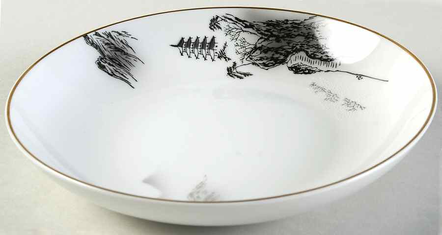 Landscape Coupe Soup Bowl by Fukagawa-1
