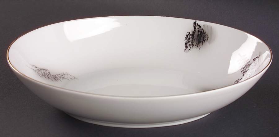 Landscape 10" Oval Vegetable Bowl by Fukagawa-1