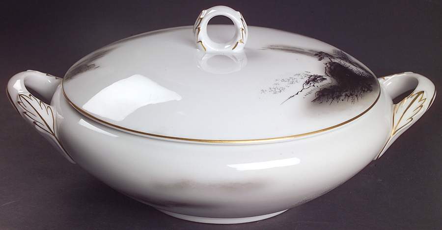 Landscape Round Covered Vegetable by Fukagawa-1