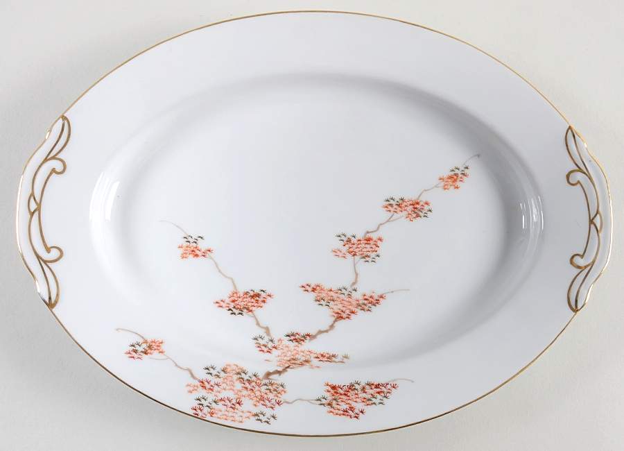 Maple (Rim) 12" Oval Serving Platter by Fukagawa-1