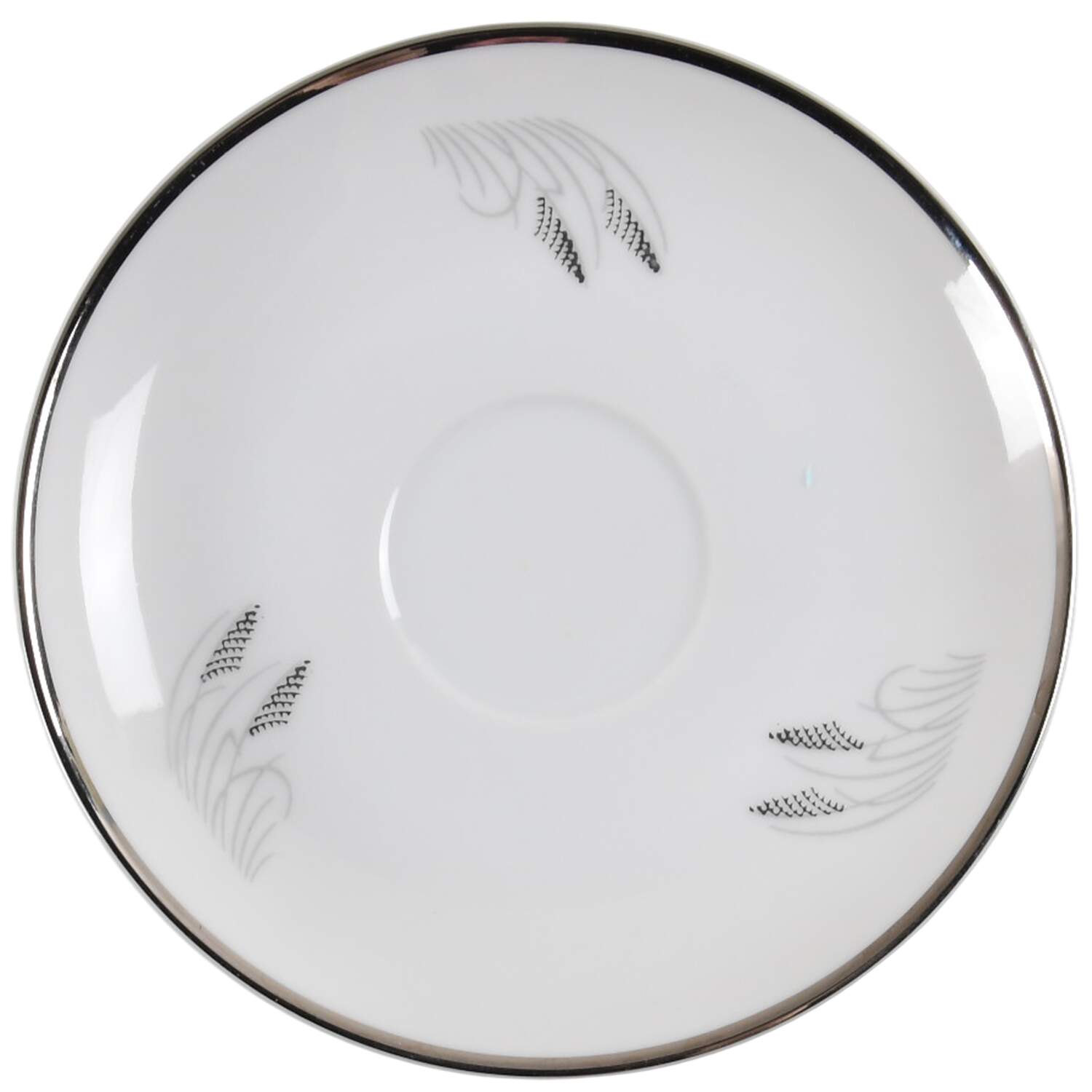 Moon Glow (Black Plant) Saucer for Flat Cup by Fukagawa-1
