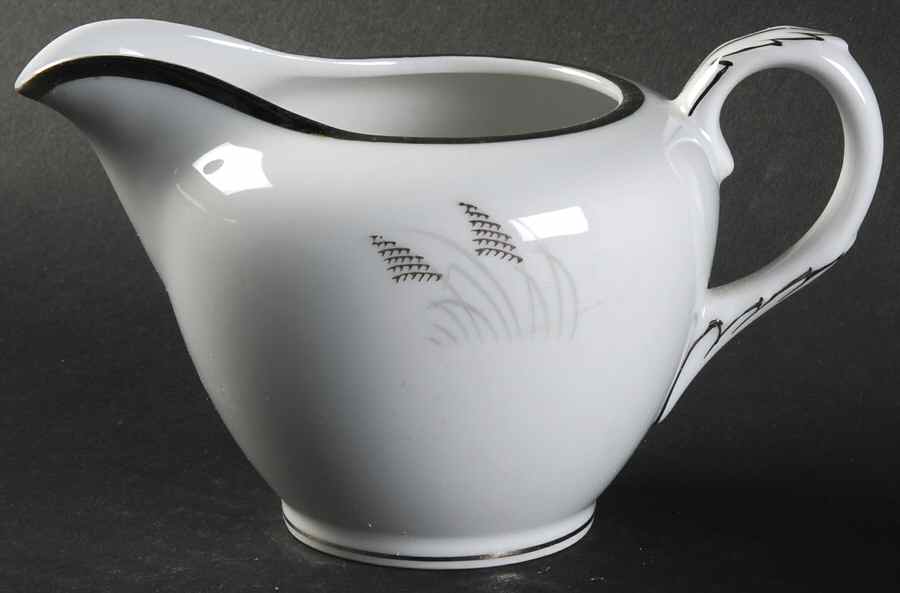 Moon Glow (Black Plant) Creamer by Fukagawa-1