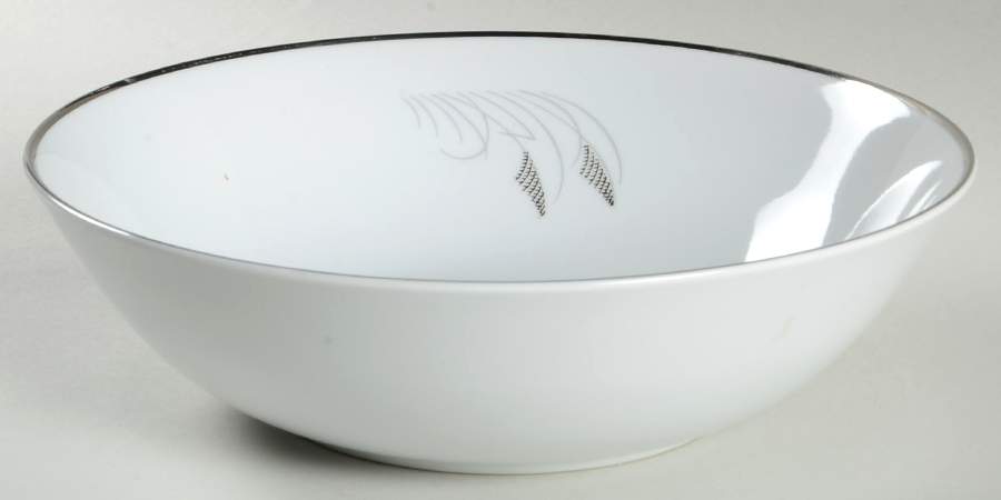 Moon Glow (Black Plant) 10" Round Vegetable Bowl by Fukagawa-1