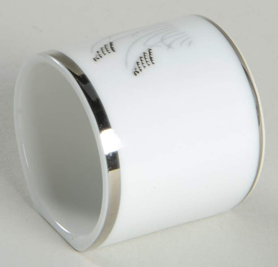 Moon Glow (Black Plant) Napkin Ring by Fukagawa-1
