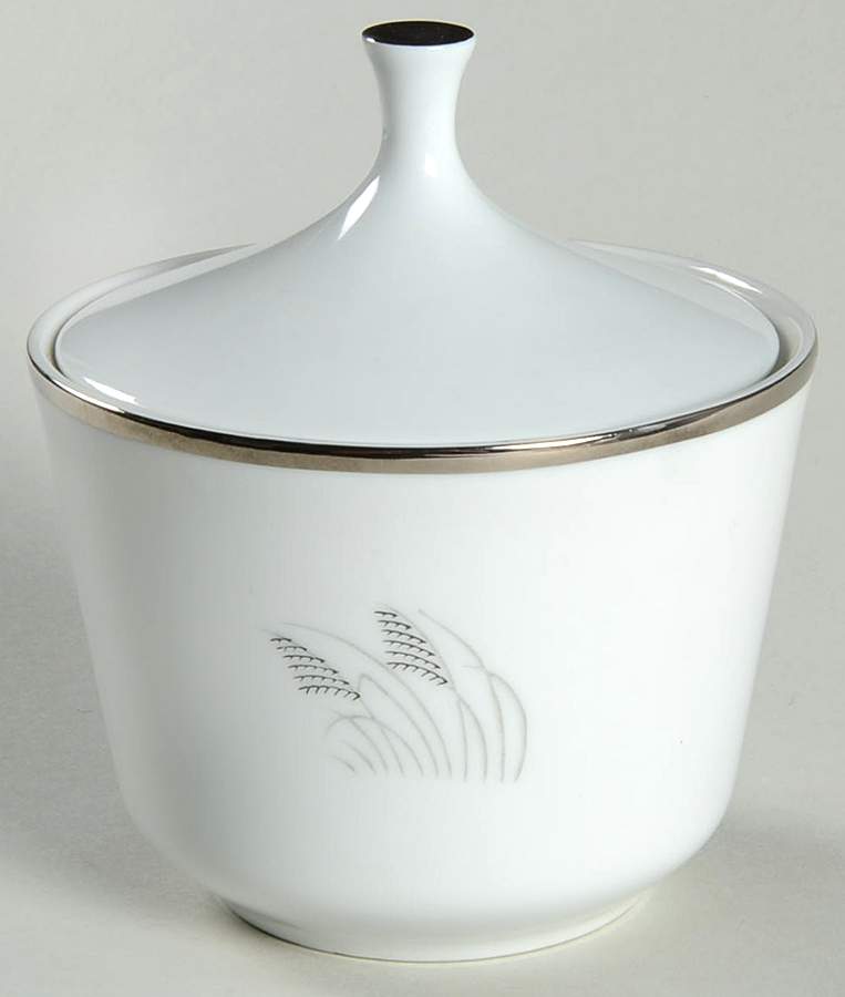 Moon Glow (Black Plant) Sugar Bowl & Lid by Fukagawa-1