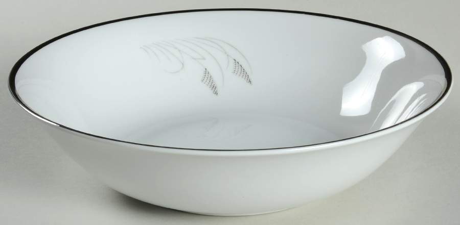 Moon Glow (Black Plant) 9" Round Vegetable Bowl by Fukagawa-1