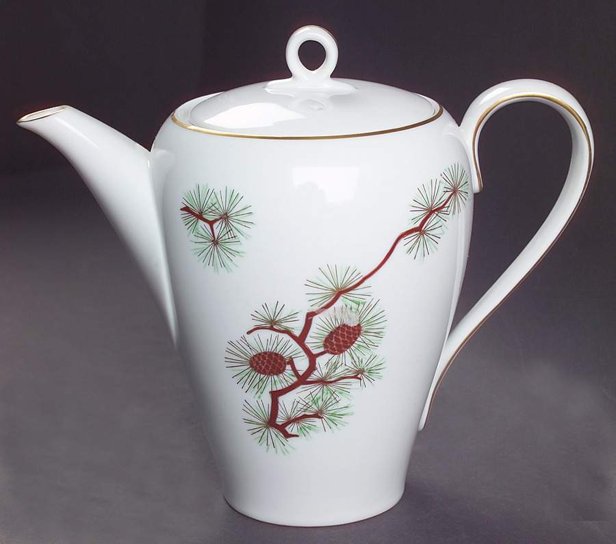 Pine Cone (Coupe Shape) Teapot & Lid by Fukagawa-1