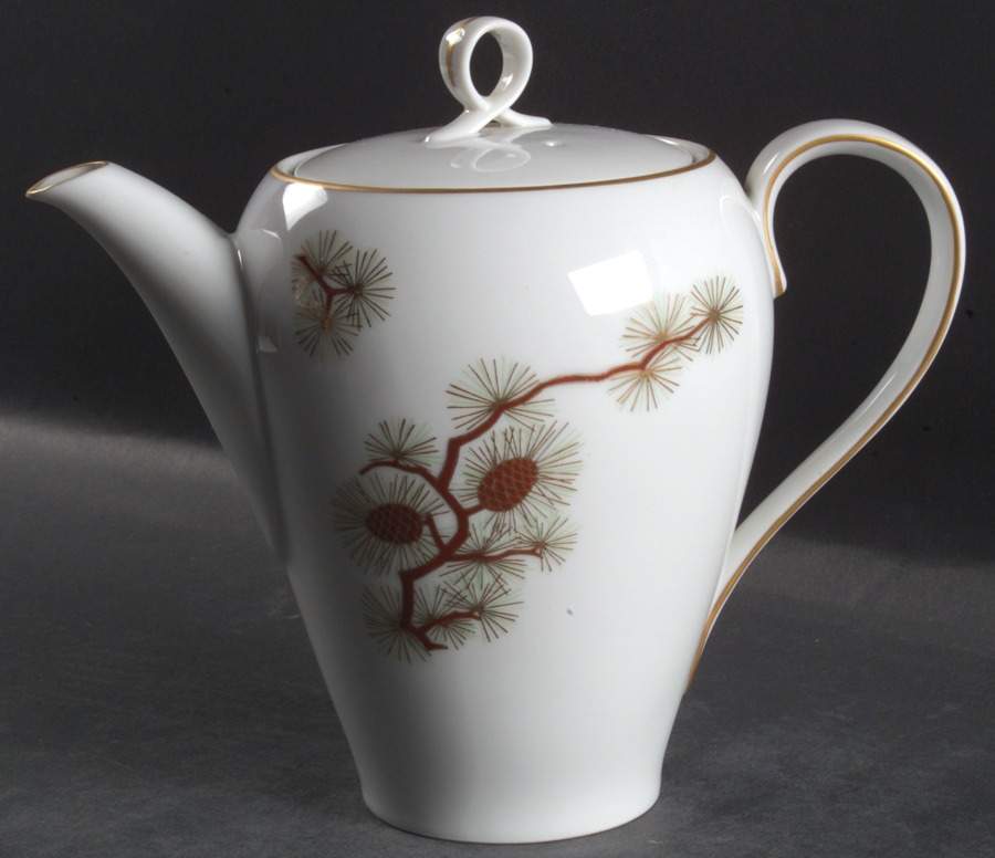 Pine Cone (Coupe Shape) Teapot & Lid by Fukagawa-1