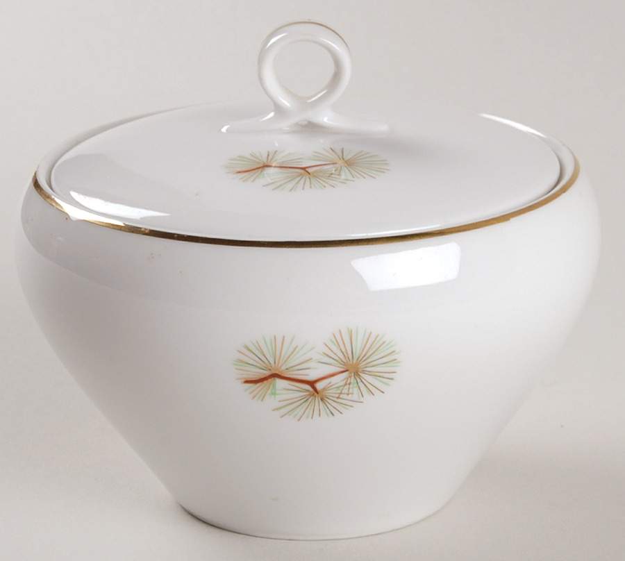 Pine Cone (Coupe Shape) Sugar Bowl & Lid by Fukagawa-1