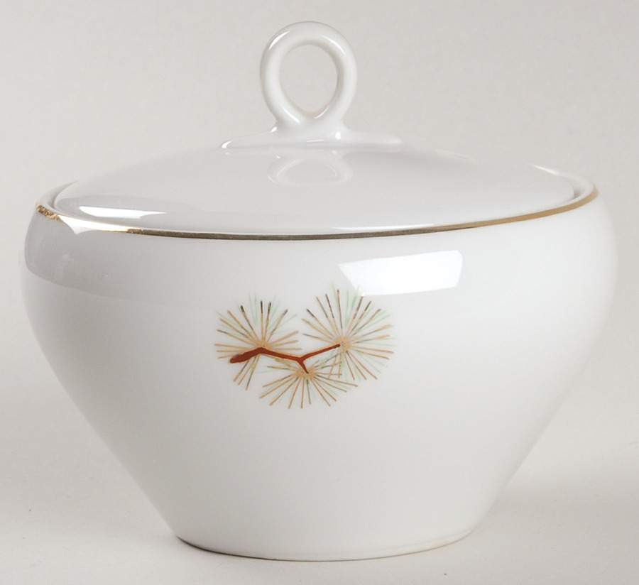 Pine Cone (Coupe Shape) Sugar Bowl & Lid by Fukagawa-1