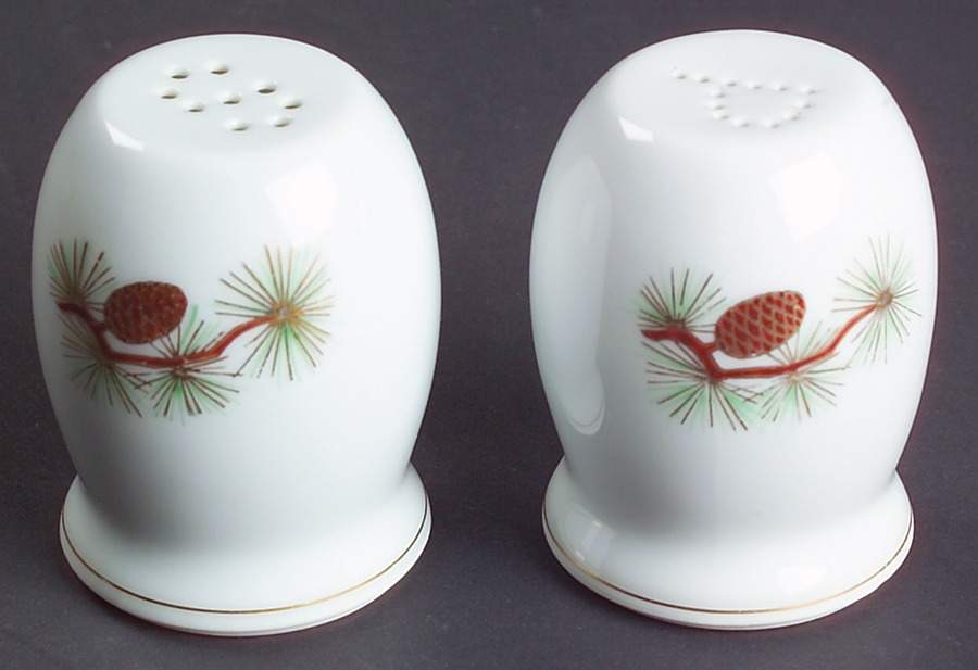 Pine Cone (Coupe Shape) Salt & Pepper Set by Fukagawa-1