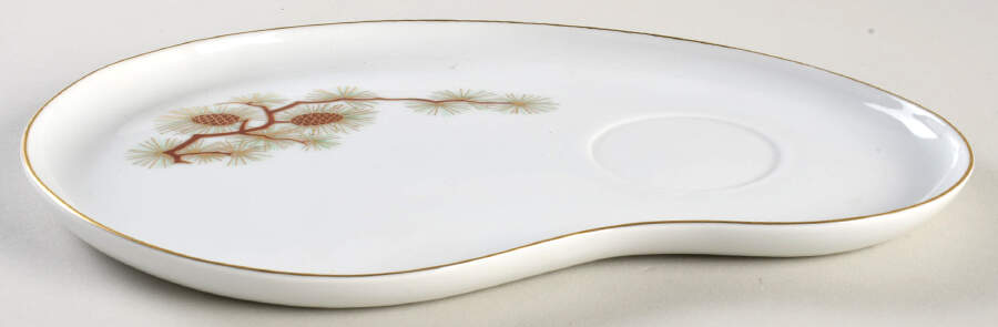 Pine Cone (Coupe Shape) Snack Plate by Fukagawa-1