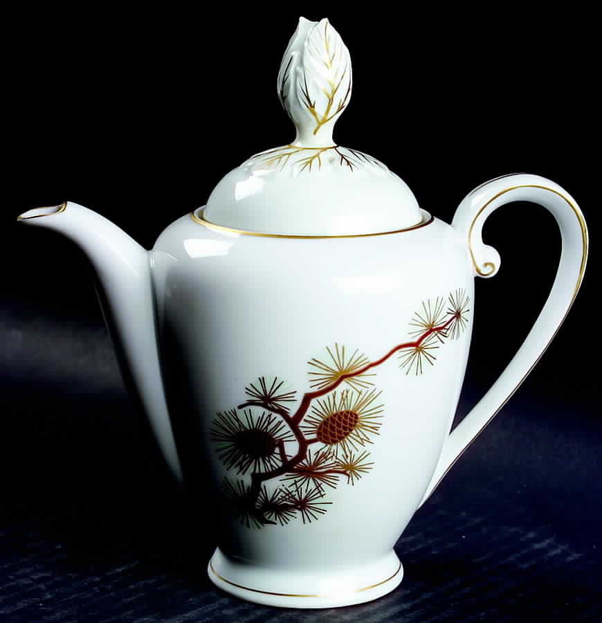Pine Cone (Coupe Shape) Mini Coffee Pot & Lid by Fukagawa-1