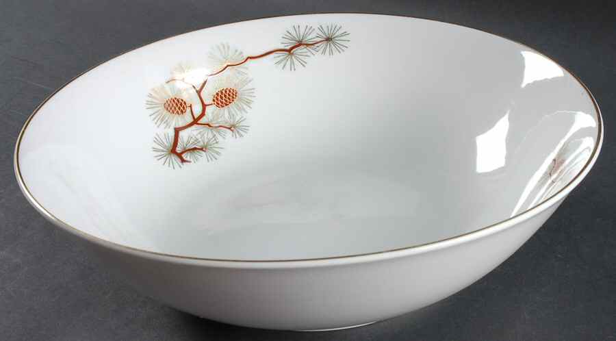 Pine Cone (Coupe Shape) 9" Round Vegetable Bowl by Fukagawa-1