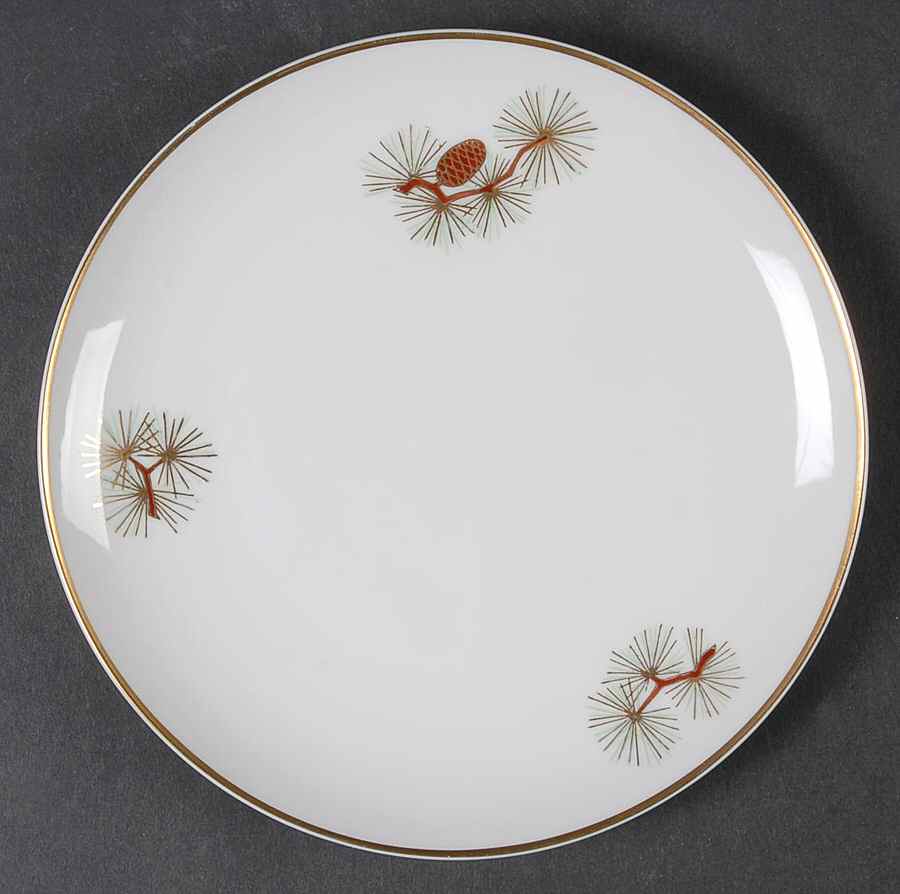 Pine Cone (Coupe Shape) Bread & Butter Plate by Fukagawa-1