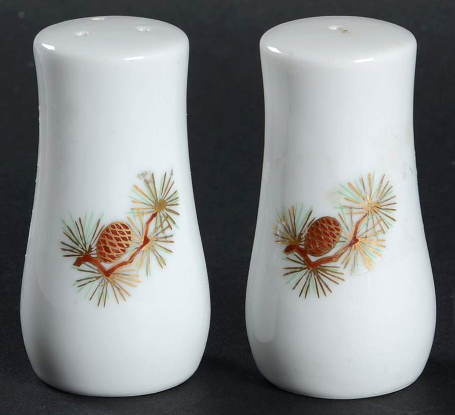 Pine Cone (Coupe Shape) Salt & Pepper Set by Fukagawa-1