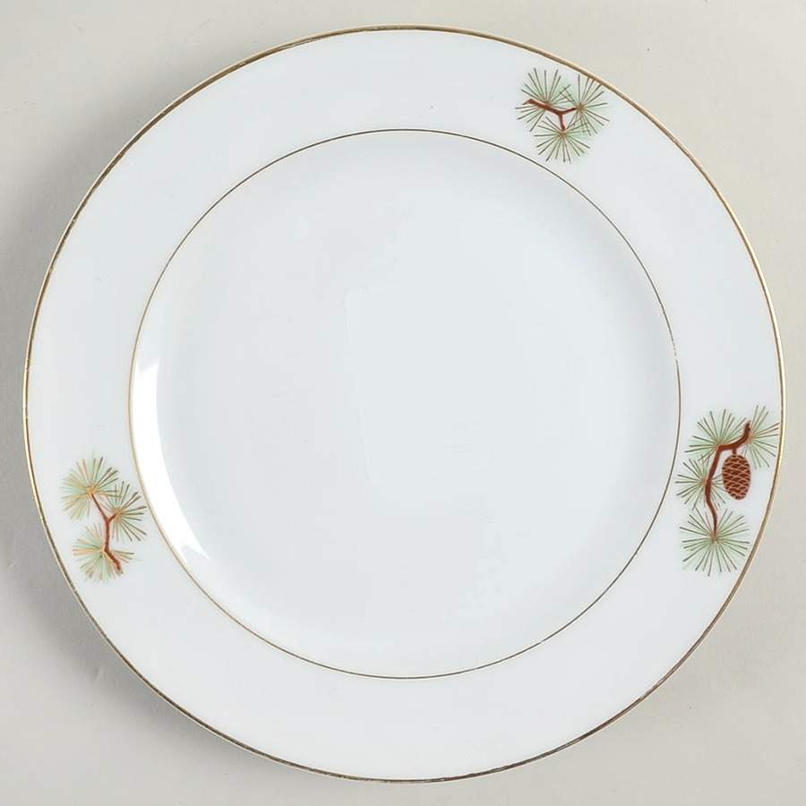 Pine Cone (Rim Shape) Salad Plate by Fukagawa-1