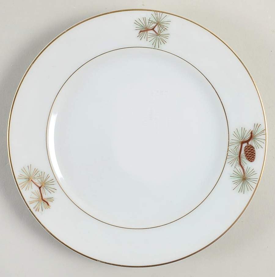 Pine Cone (Rim Shape) Bread & Butter Plate by Fukagawa-1