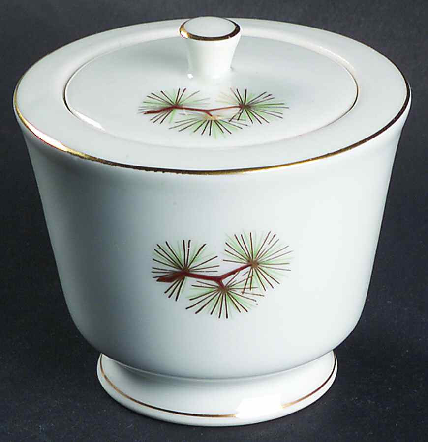 Pine Cone (Rim Shape) Mini Sugar Bowl & Lid by Fukagawa-1
