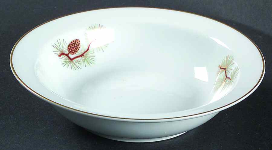 Pine Cone (Rim Shape) Rim Fruit/Dessert (Sauce) Bowl by Fukagawa-1