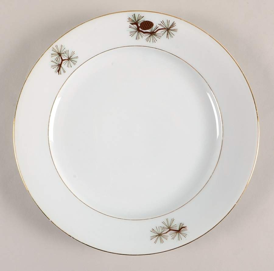 Pine Cone (Rim Shape) Luncheon Plate by Fukagawa-1