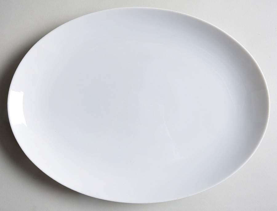 Plain White 12" Oval Serving Platter by Fukagawa-1